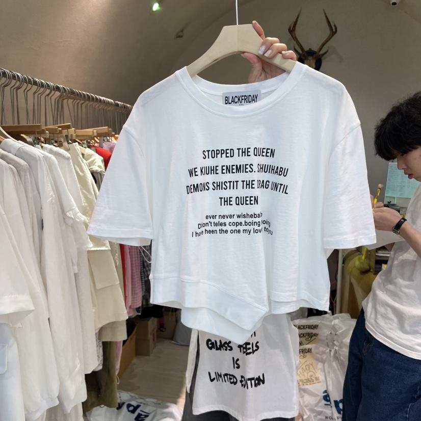 BLACKFRIDAY韓國直郵㊣女裝新品25春夏熱賣休閑時尚推薦T恤BLACK FRIDAYT恤