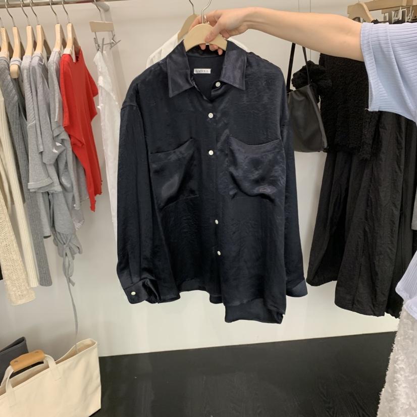 TAFFETA韓國直郵㊣東大門實拍女裝新品推薦25春夏襯衫蕾絲衫緞面TAFFETA襯衫/蕾絲衫