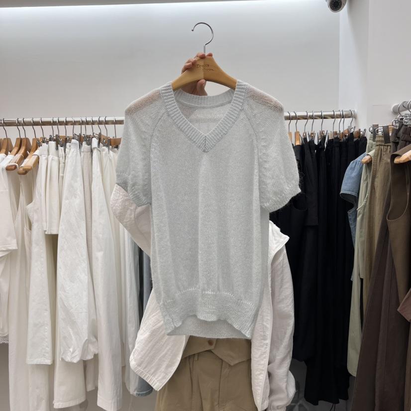 DRESS ROOM直郵韓國代購㊣女裝新品休閑人氣針織衫馬海毛V領DRESS ROOM針織衫