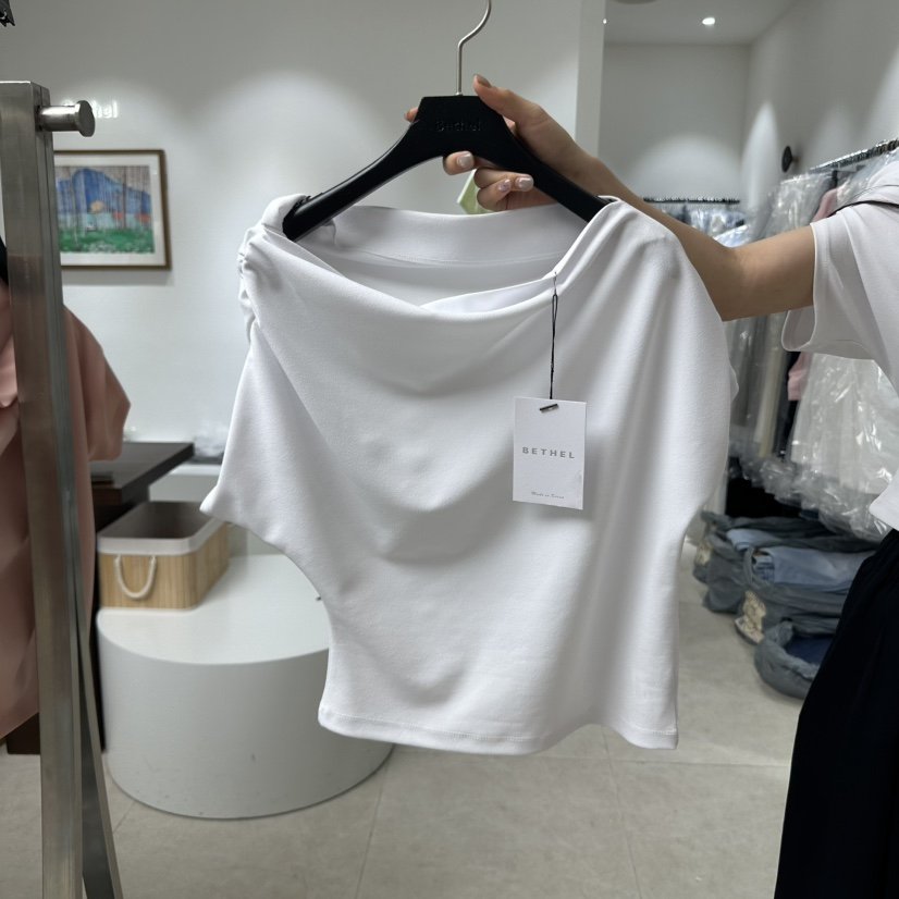 BETHEL直郵韓國代購㊣女裝新款25春夏人氣熱賣時尚休閑T恤露肩BETHELT恤
