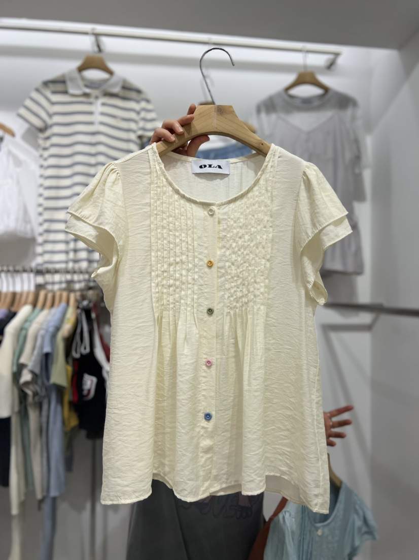 OLA韓國㊣直郵東大門代購女裝新品推薦時尚休閑25春夏襯衫蕾絲衫mellor/OLA襯衫/蕾絲衫