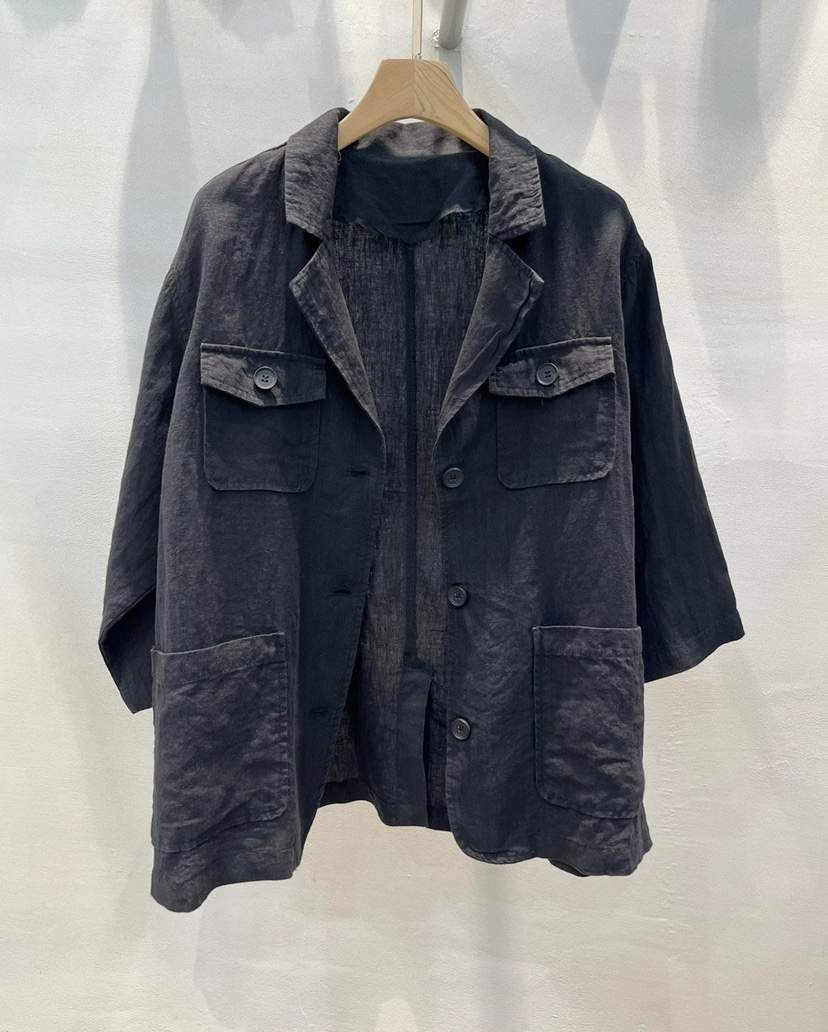1 2ILLY-S韓國㊣直郵東大門代購女裝新品推薦襯衫蕾絲衫亞麻布口袋1 2ILLY/THE SIL襯衫/蕾絲衫