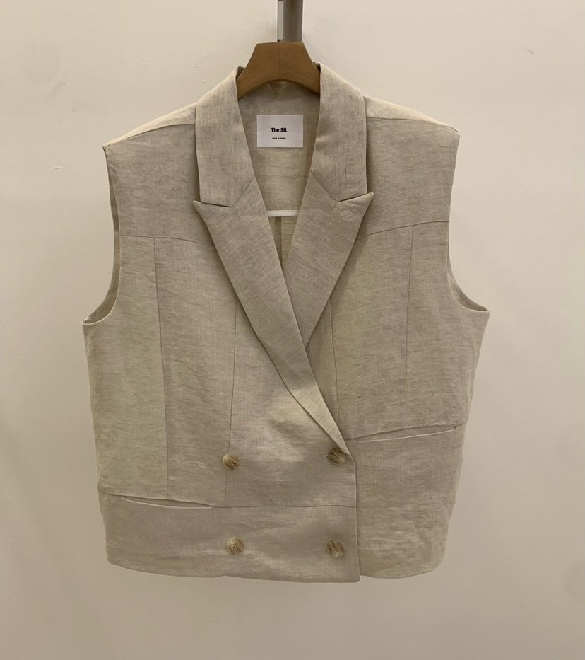 1 2ILLY-S直郵韓國代購㊣女裝新品休閑熱賣推薦25春夏馬甲亞麻1 2ILLY/THE SIL馬甲