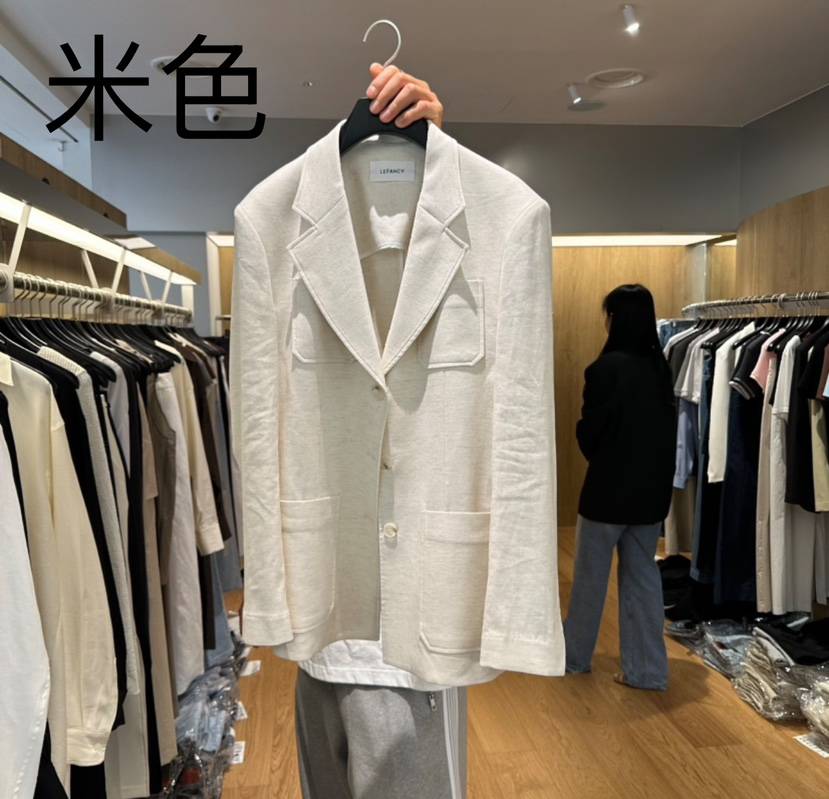 LEFANCY韓國㊣直郵東大門代購女裝新品熱賣推薦時尚夾克亞麻LEFANCY夾克