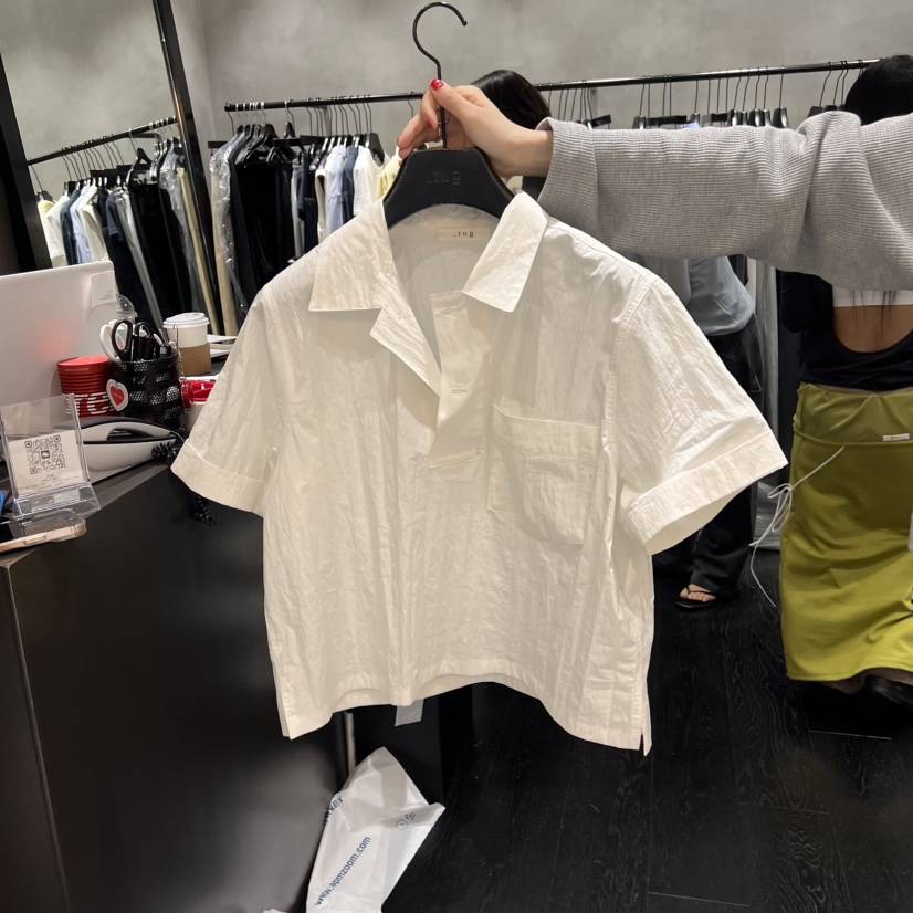 TUG韓國直郵㊣女裝新品休閑時尚25春夏推薦熱賣人氣襯衫蕾絲衫TUG襯衫/蕾絲衫