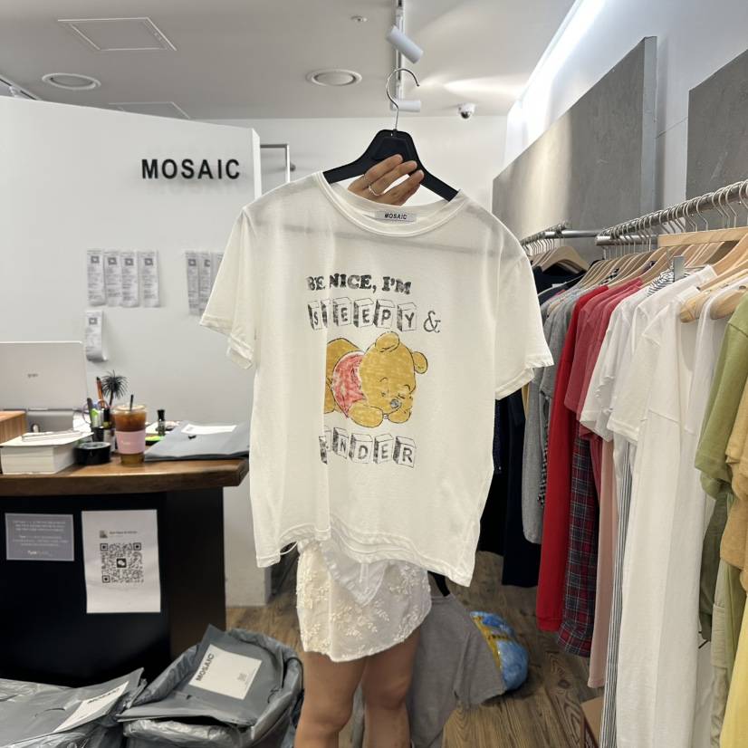 MOSAIC韓國直郵㊣東大門實拍女裝新品時尚25春夏熱賣休閑T恤MOSAICT恤