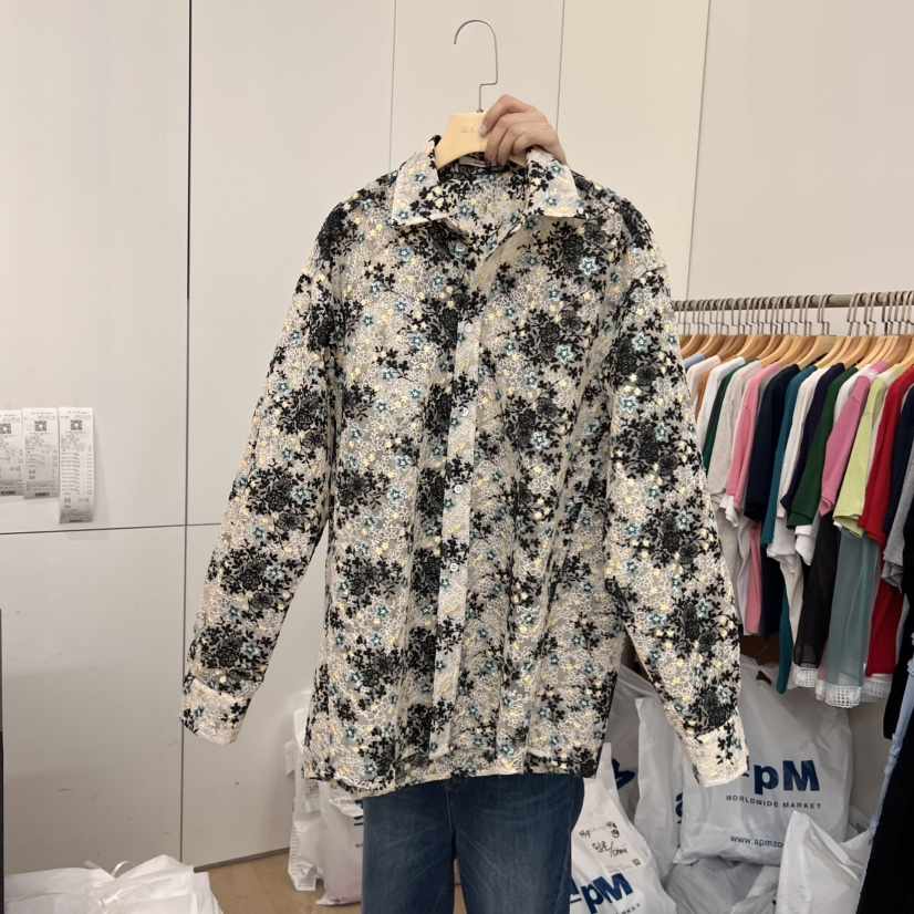 DOHWAJI韓國直郵㊣女裝新品人氣休閑推薦襯衫蕾絲衫刺繡蕾絲DOHWAJI襯衫/蕾絲衫