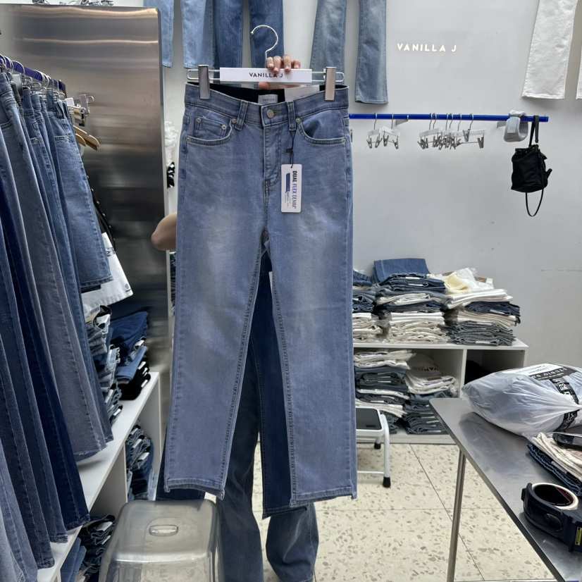 VANILLA J韓國直郵㊣女裝新品休閑熱賣25春夏時尚人氣牛仔褲VANILLA J牛仔褲