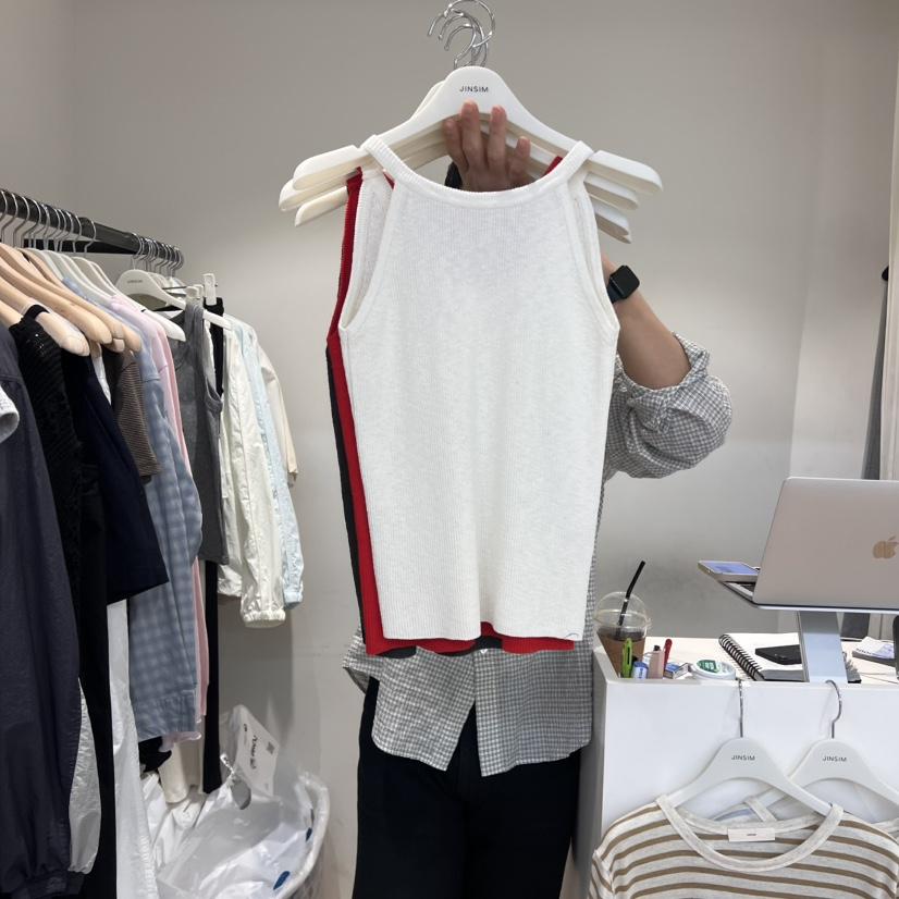 JINSIM直郵韓國代購㊣女裝新品時尚休閑人氣熱賣吊帶背心羅紋JINSIM吊帶/背心