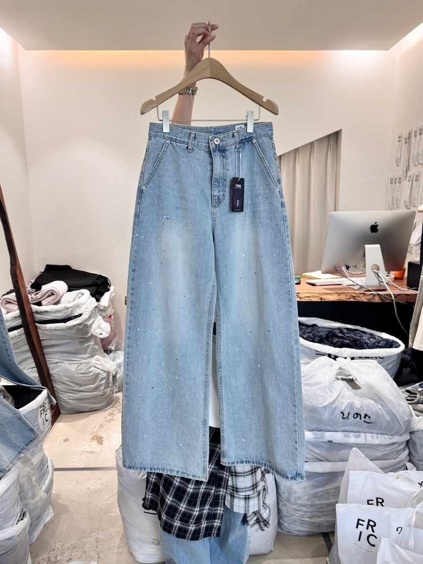 FRIC韓國㊣直郵東大門代購女裝新款時尚25春夏人氣休閑牛仔褲FRIC牛仔褲