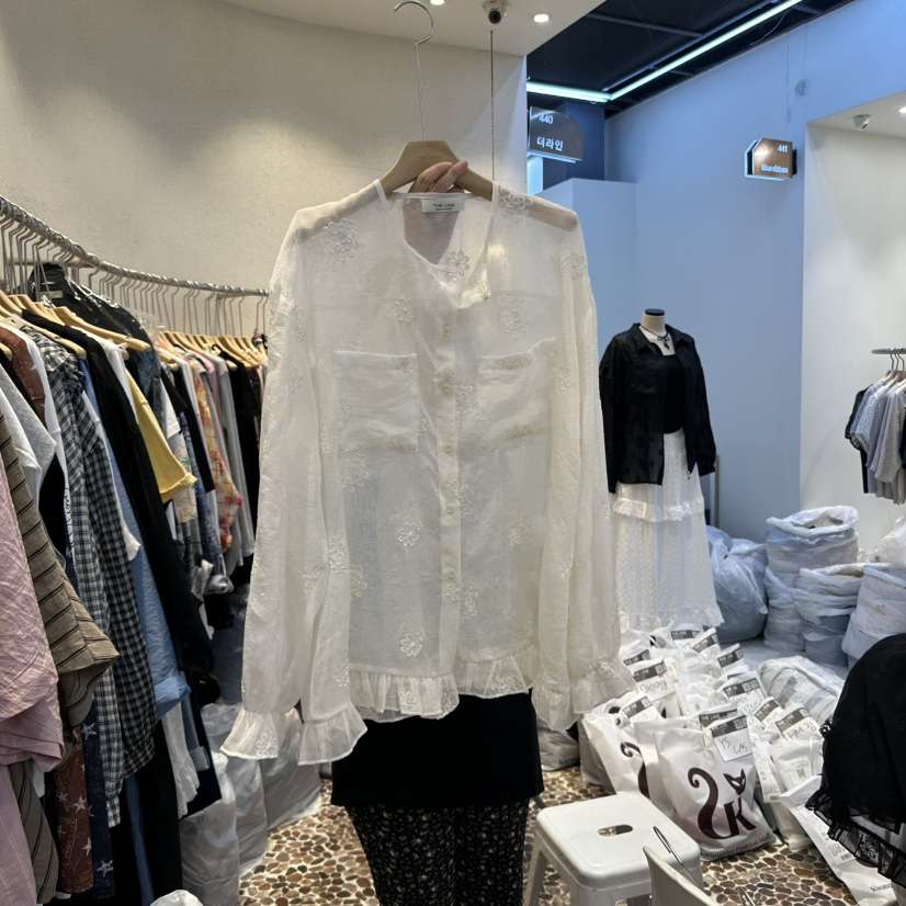 THE LINE-Q韓國直郵㊣東大門實拍女裝新品時尚襯衫蕾絲衫THE LINE-q襯衫/蕾絲衫