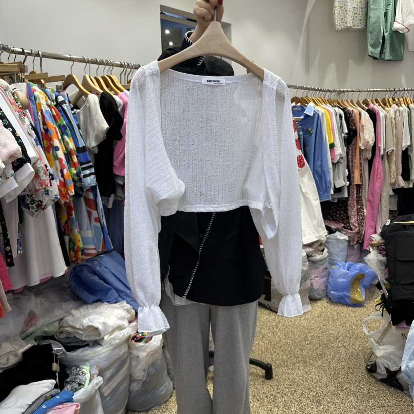 HAPPYBERRY韓國直郵㊣東大門實拍女裝新品25春夏針織衫亞麻HAPPYBERRY針織衫