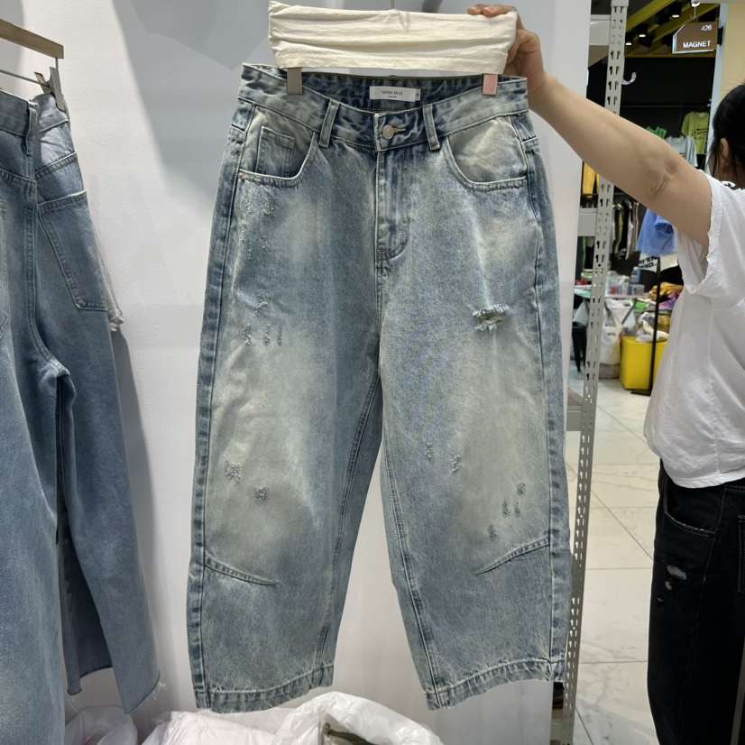 WASHBLUE韓國直郵㊣東大門實拍女裝新款時尚推薦休閑牛仔褲WASHBLUE牛仔褲