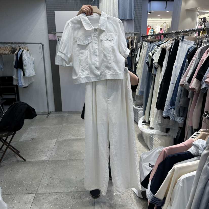 BLOOM韓國直郵㊣女裝新款25春夏人氣推薦套裝泡泡袖套裝短款BLOOM套裝
