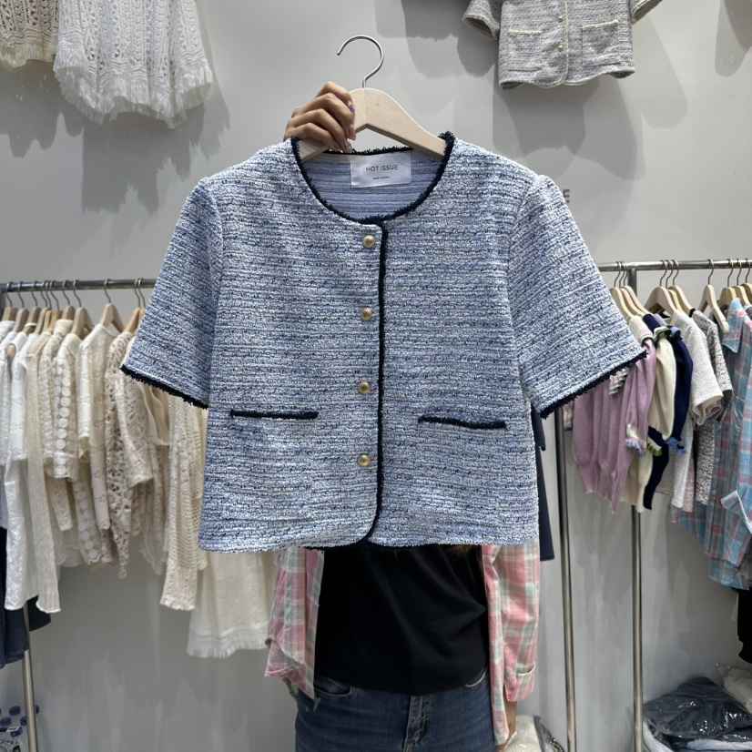 HOT PLACE直郵韓國代購㊣女裝新品25春夏休閑時尚夾克粗花呢HOT PLACE/DREAM GIRIS夾克