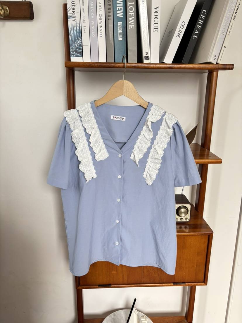PIN-UP韓國代購女裝新款時尚真品熱賣推薦職業25春夏襯衫蕾絲衫PIN-UP襯衫/蕾絲衫