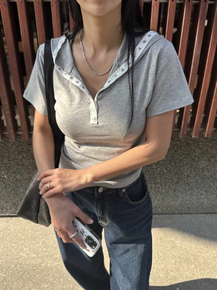 SUNDER MARKET韓國代購女士新款推薦25春夏時尚真品T恤連帽衫SUNDER MARKETT恤