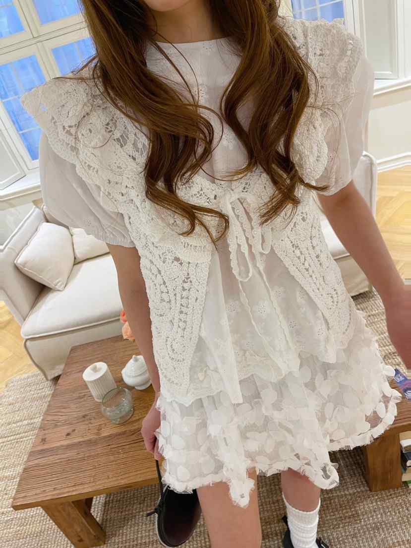 BOUTIQUE-L韓國代購女士新品時尚推薦馬甲不含內搭鉤針編織BOUTIQUE-L馬甲