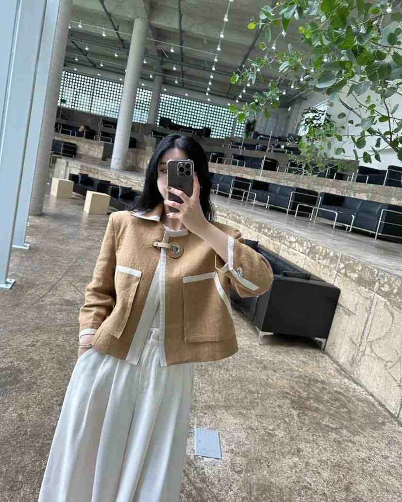OLIVE TrEE韓國直郵女士新品熱賣職業真品休閑人氣夾克亞麻OLIVE TrEE夾克