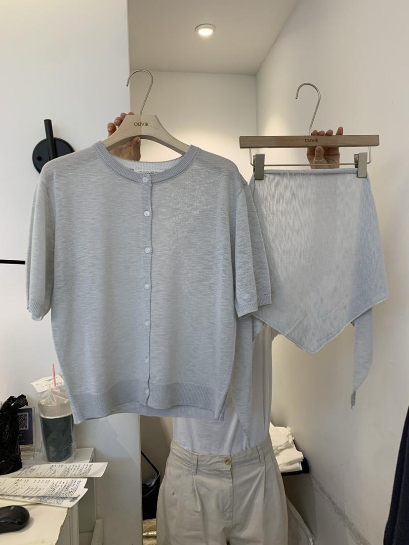 OUVIR東大門實拍女士新品真品人氣25春夏休閑套裝套裝亞麻開衫O.V.R/OUVIR套裝