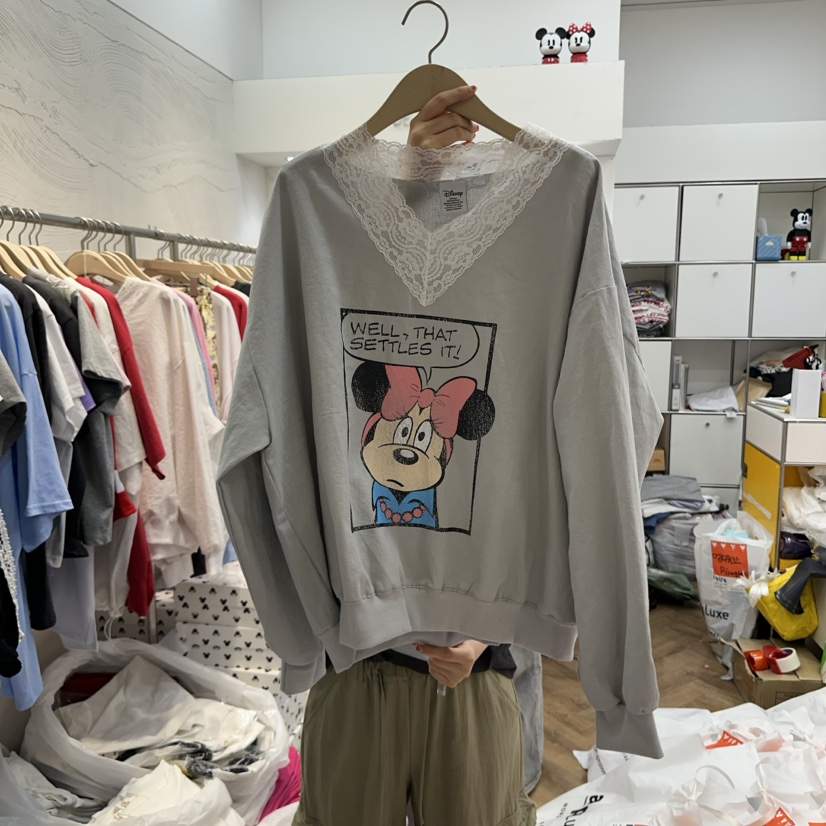 DE LINE韓國直郵女裝新品時尚推薦職業25春夏人氣衛衣亞麻DE LINE衛衣