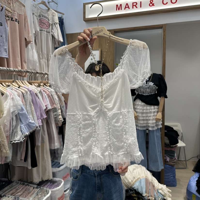 MARI CO東大門實拍女裝新款休閑熱賣職業時尚25春夏襯衫蕾絲衫MARI CO襯衫/蕾絲衫