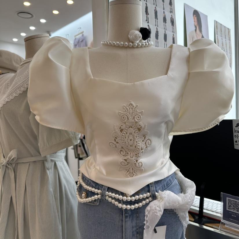 CHEAP-CHIC韓國代購女裝新品休閑熱賣人氣真品25春夏襯衫蕾絲衫CHEAP-CHIC/CHARLES THE SECOND襯衫/蕾絲衫