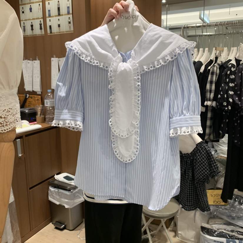 OGI韓國直郵女士新品休閑時尚25春夏真品職業人氣襯衫蕾絲衫FLat OGI襯衫/蕾絲衫