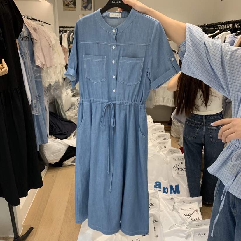 BIEN GARDER韓國代購女士新品休閑熱賣時尚人氣連衣裙口袋BIEN GARDER連衣裙