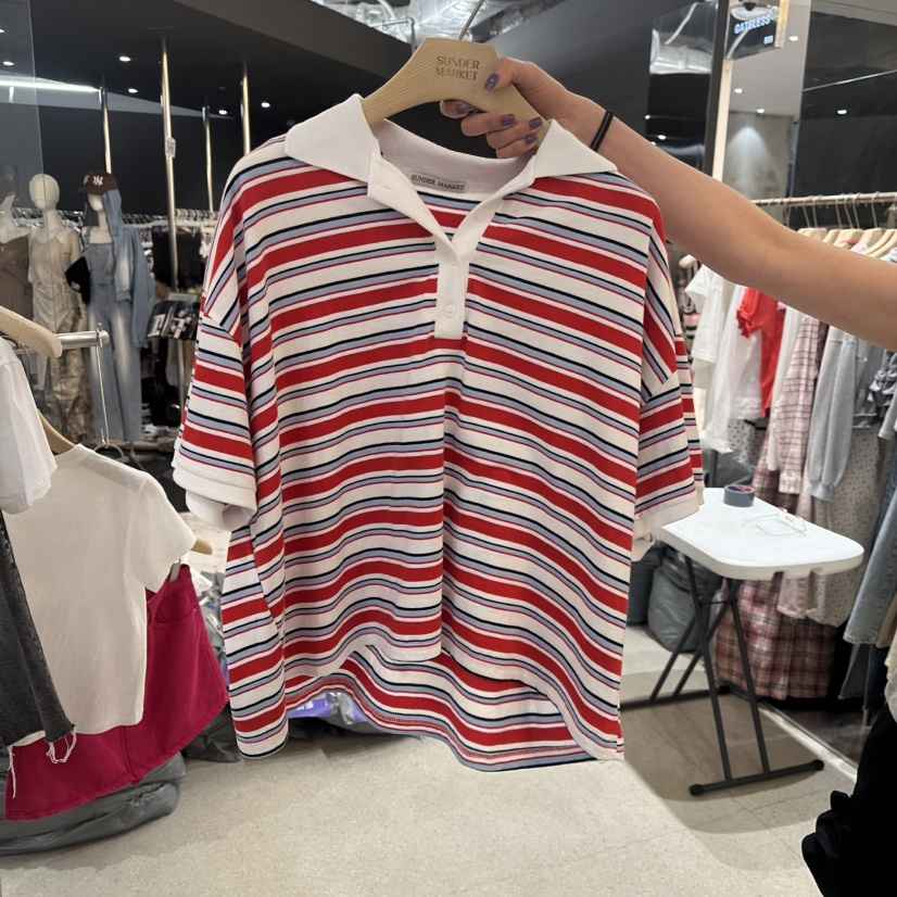 SUNDER MARKET韓國直郵女裝新品職業休閑時尚推薦熱賣25春夏T恤SUNDER MARKETT恤