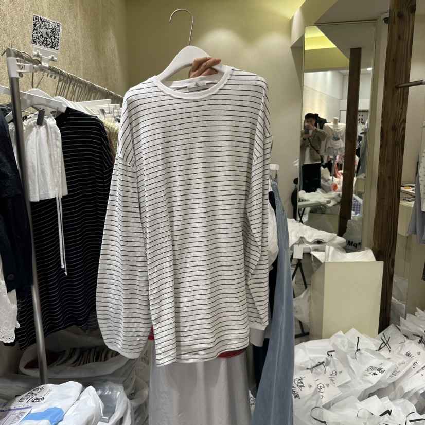 REFLAT直郵韓國代購㊣女裝新款人氣休閑推薦熱賣長袖T恤海軍REFLAT長袖T恤