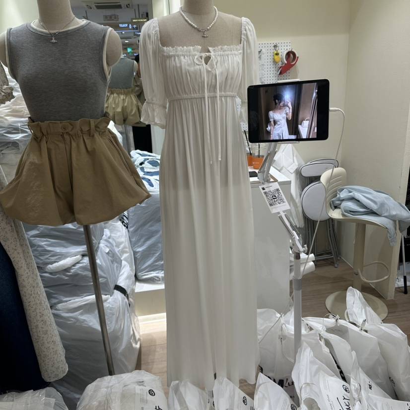 HANSUNGHYUN韓國㊣直郵東大門代購女裝新品時尚連衣裙奶油色HANSUNGHYUN連衣裙