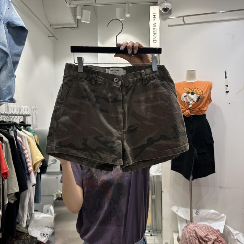 THE WEEKND直郵韓國代購㊣女裝新款推薦休閑時尚熱賣短褲迷彩THE WEEKND短褲