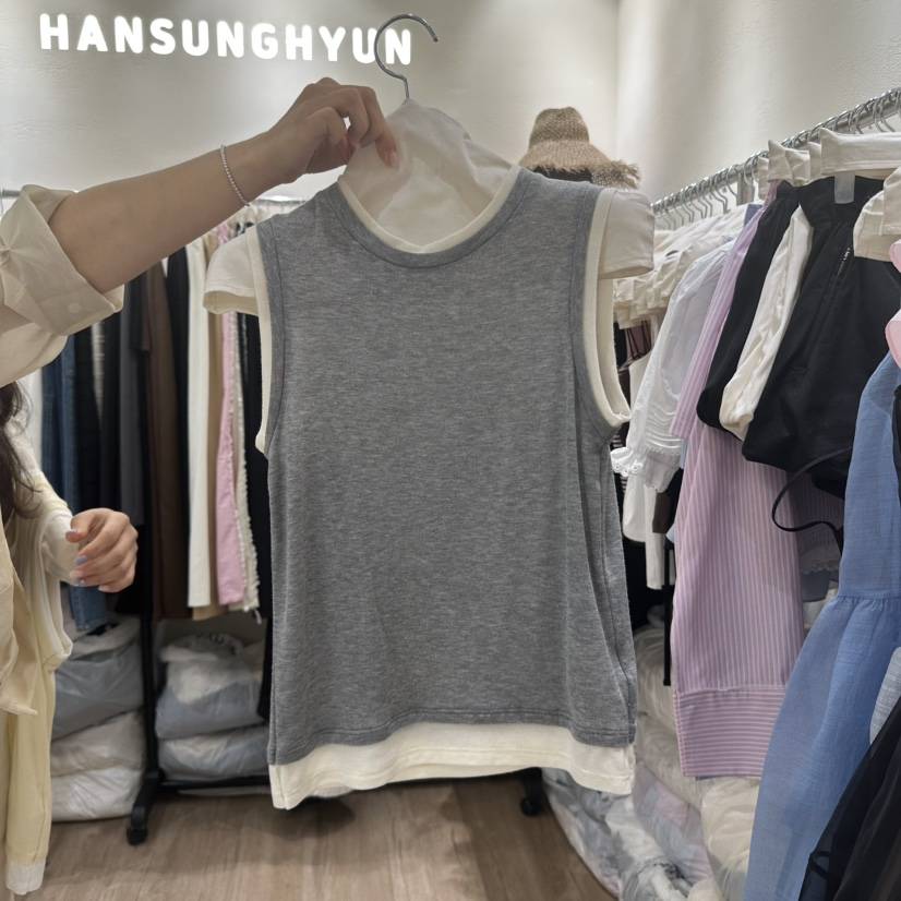 HANSUNGHYUN韓國直郵㊣女裝新款休閑推薦25春夏時尚吊帶背心HANSUNGHYUN吊帶/背心