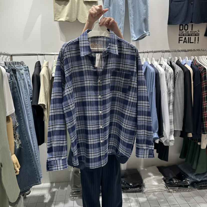 ZIPPER韓國㊣直郵東大門代購女裝新品熱賣25春夏襯衫蕾絲衫格紋ZIPPER襯衫/蕾絲衫