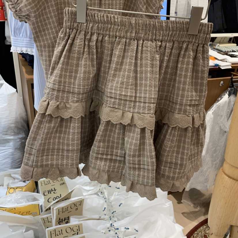 OGI直郵韓國代購㊣女裝新品推薦熱賣時尚人氣25春夏休閑短裙FLat OGI短裙