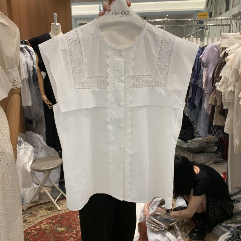 OGI韓國直郵㊣東大門實拍女裝新款25春夏休閑熱賣襯衫蕾絲衫FLat OGI襯衫/蕾絲衫