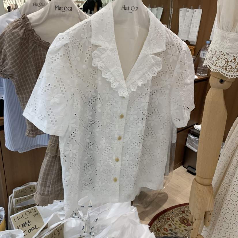 OGI韓國㊣直郵東大門代購女裝新品人氣熱賣25春夏襯衫蕾絲衫FLat OGI襯衫/蕾絲衫