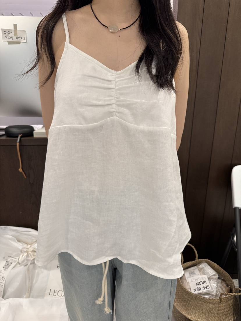 ALATE東大門代購女裝新款真品人氣熱賣推薦吊帶背心喇叭亞麻LEGACY吊帶/背心