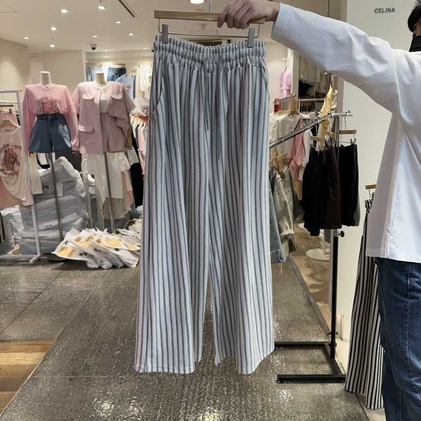 CELINA韓國直郵㊣女裝新品人氣推薦25春夏休閑熱賣休閑褲條紋CELI_NA休閑褲