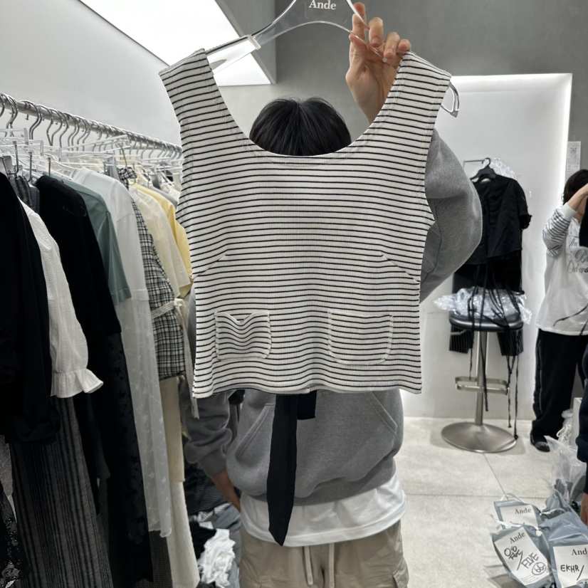 ANDE韓國直郵㊣東大門實拍女裝新品25春夏熱賣吊帶背心拉絲ANDE吊帶/背心