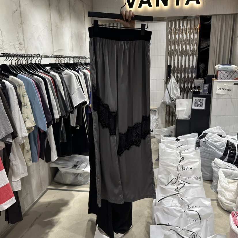 VANTA韓國直郵㊣東大門實拍女裝新款熱賣人氣推薦休閑褲絲綢VANTA休閑褲