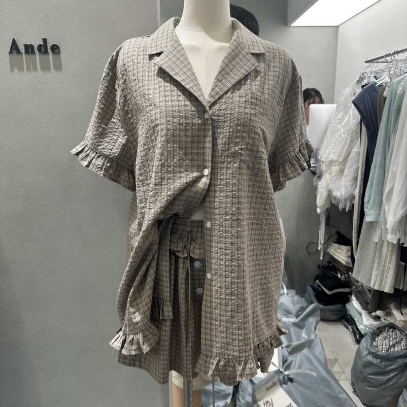 ANDE韓國直郵㊣東大門實拍女裝新品25春夏時尚推薦襯衫蕾絲衫ANDE襯衫/蕾絲衫