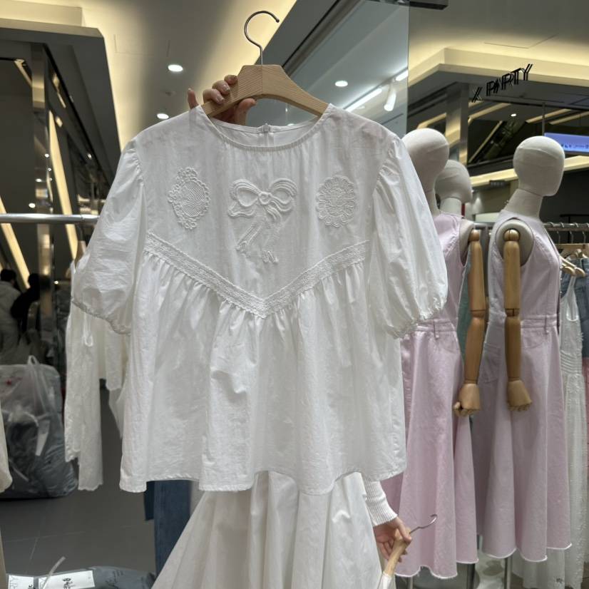 XPARTY韓國直郵㊣東大門實拍女裝新品25春夏推薦襯衫蕾絲衫XPARTY襯衫/蕾絲衫