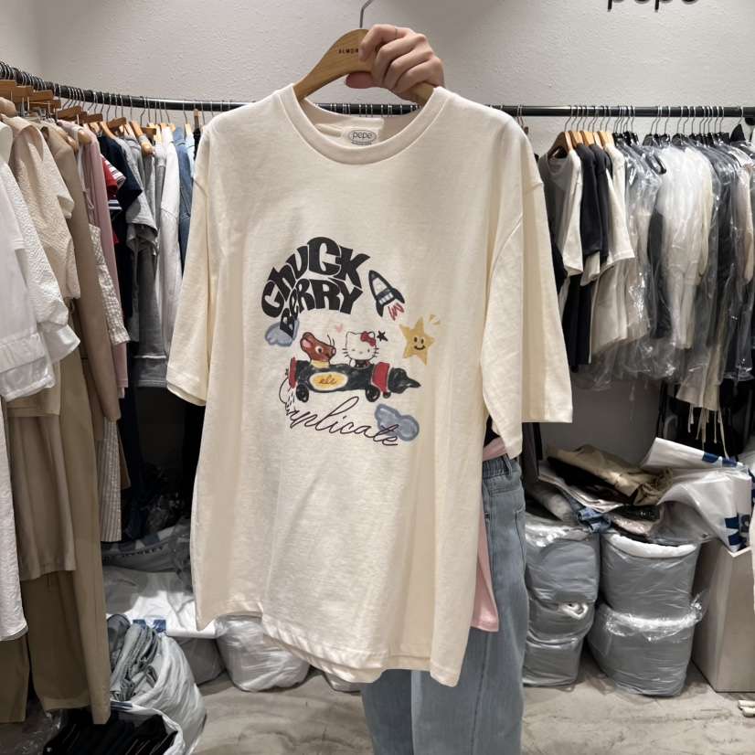 ALMOND PEPE直郵韓國代購㊣女裝新款休閑人氣25春夏推薦T恤ALMOND PEPET恤