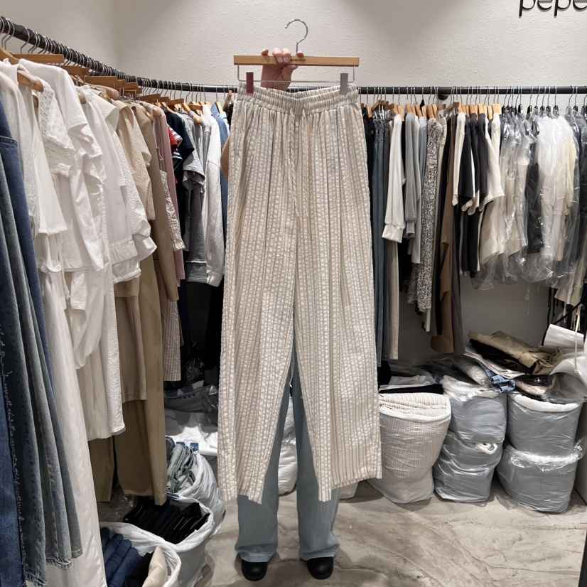 ALMOND PEPE直郵韓國代購㊣女裝新款人氣25春夏休閑褲綁帶ALMOND PEPE休閑褲