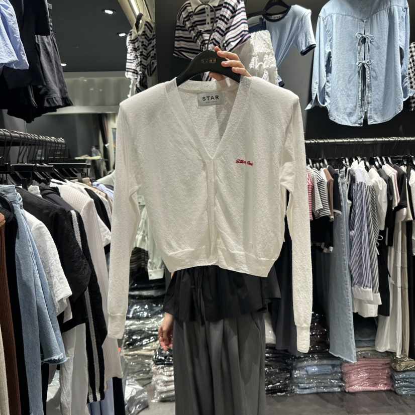 STAR-L韓國㊣直郵東大門代購女裝新品25春夏推薦針織衫刺繡STAR-L針織衫