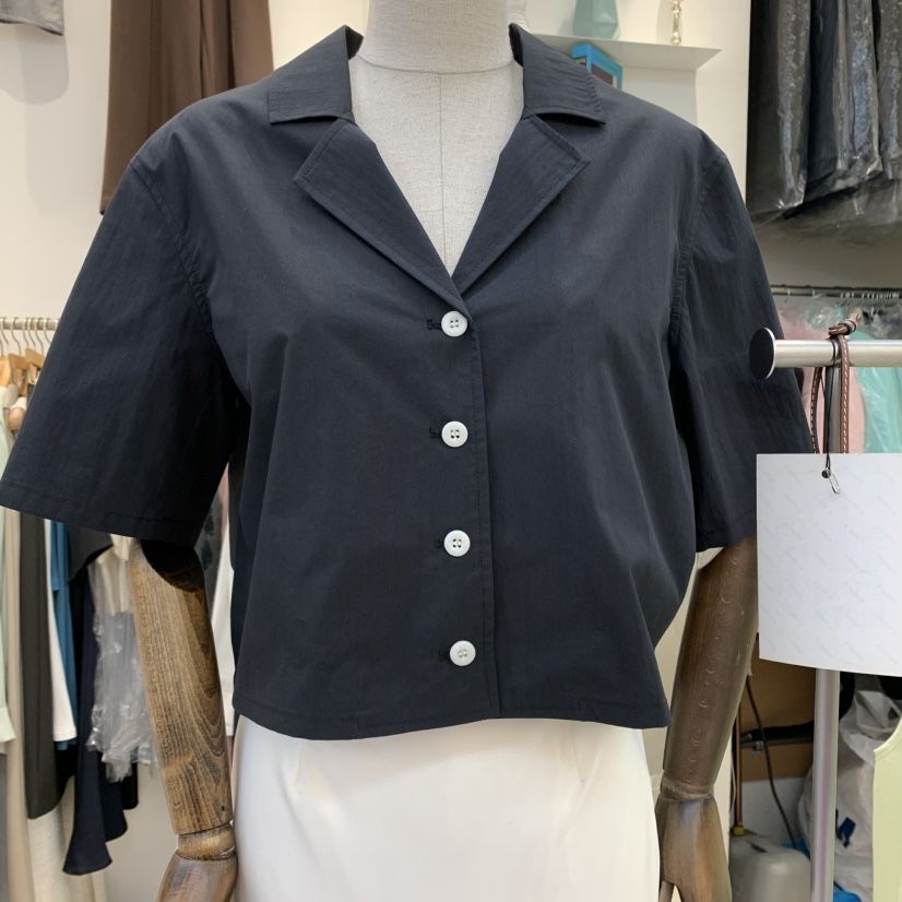 DUPLO直郵韓國代購㊣女裝新品25春夏人氣襯衫蕾絲衫尼龍短款DUPLO襯衫/蕾絲衫
