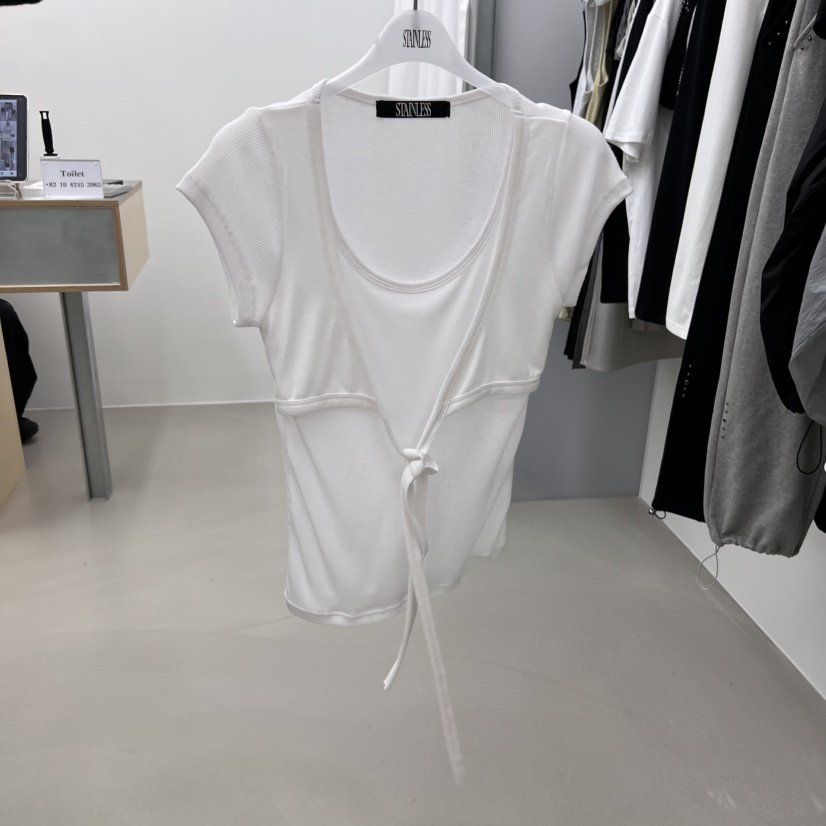 STAINLESS韓國直郵㊣東大門實拍女裝新品25春夏時尚T恤假兩件STAINLESST恤