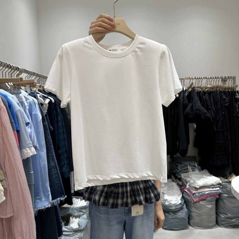 RE STYLE-Q東大門實拍女裝新款推薦真品25春夏職業時尚T恤RE STYLET恤